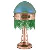 Jugendstil lamp in koper met kap in Loetz glas