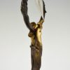 Art Nouveau bronze lamp with female nude