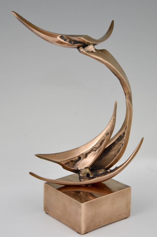 Abstract bronze sculpture 1970