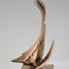 Moderne bronzen abstracte sculptuur 1970