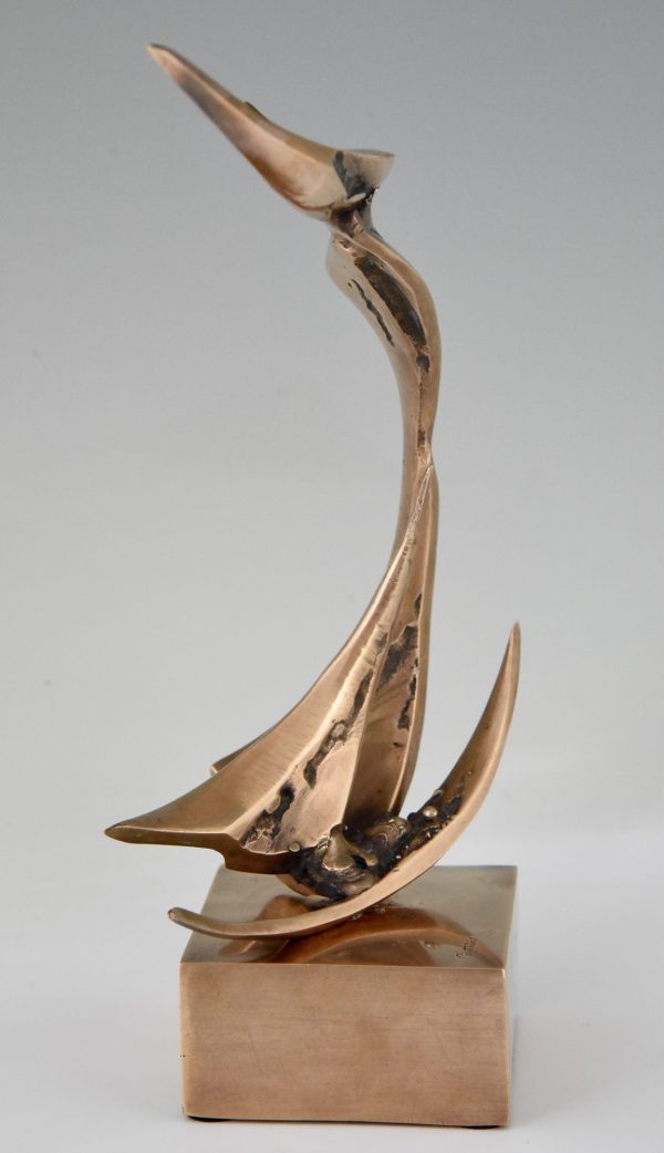 Moderne bronzen abstracte sculptuur 1970