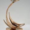 Moderne bronzen abstracte sculptuur 1970