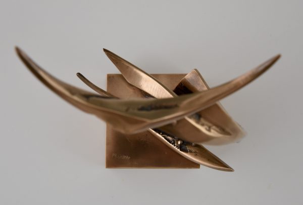 Moderne bronzen abstracte sculptuur 1970
