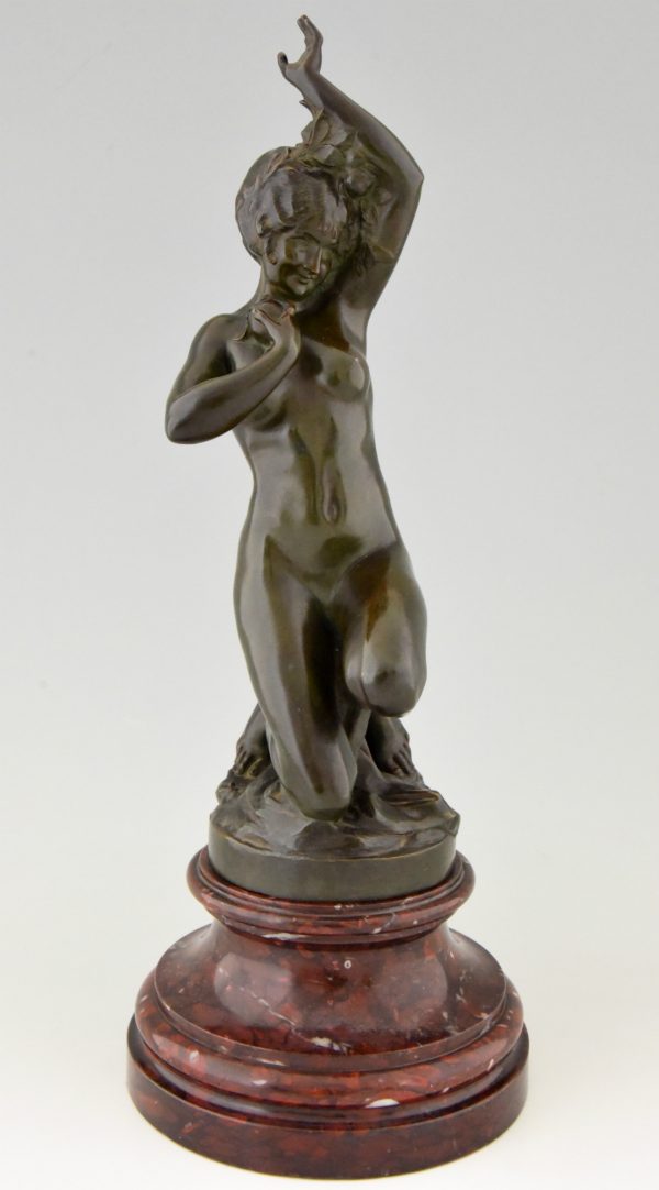 Jugendstil Bronze Skulptur Frauenakt