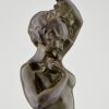 Jugendstil bronzen beeld naakte vrouw