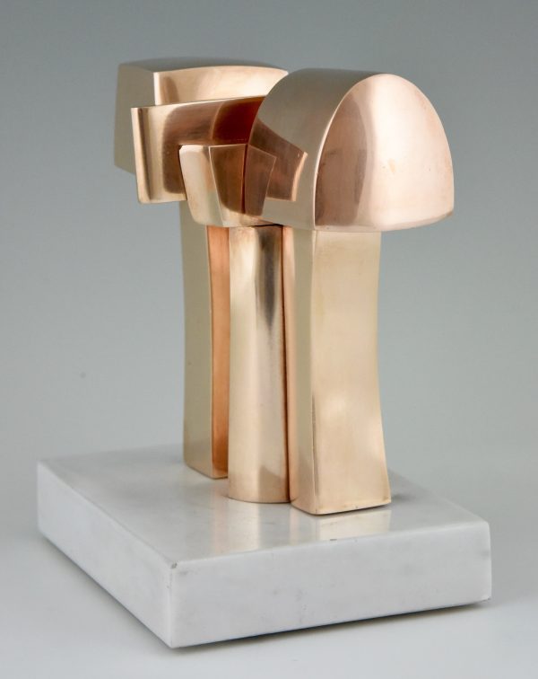 Sculpture en bronze abstrait 1970