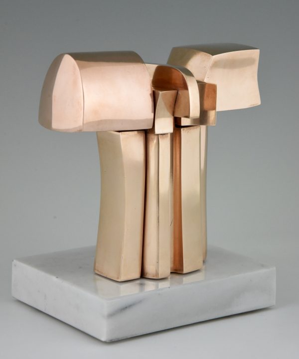 Sculpture en bronze abstrait 1970