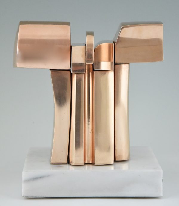 Sculpture en bronze abstrait 1970