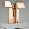 Sculpture en bronze abstrait 1970