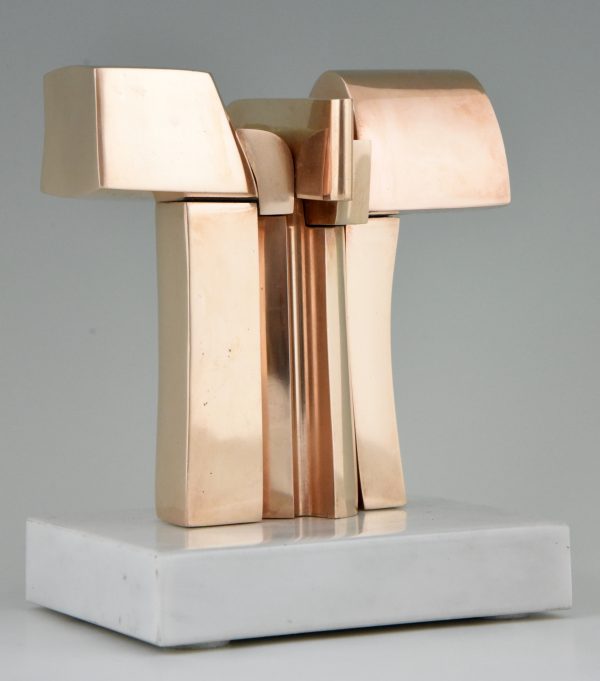 Sculpture en bronze abstrait 1970