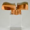 Bronze abstract sculpture on plexiglass base 1970
