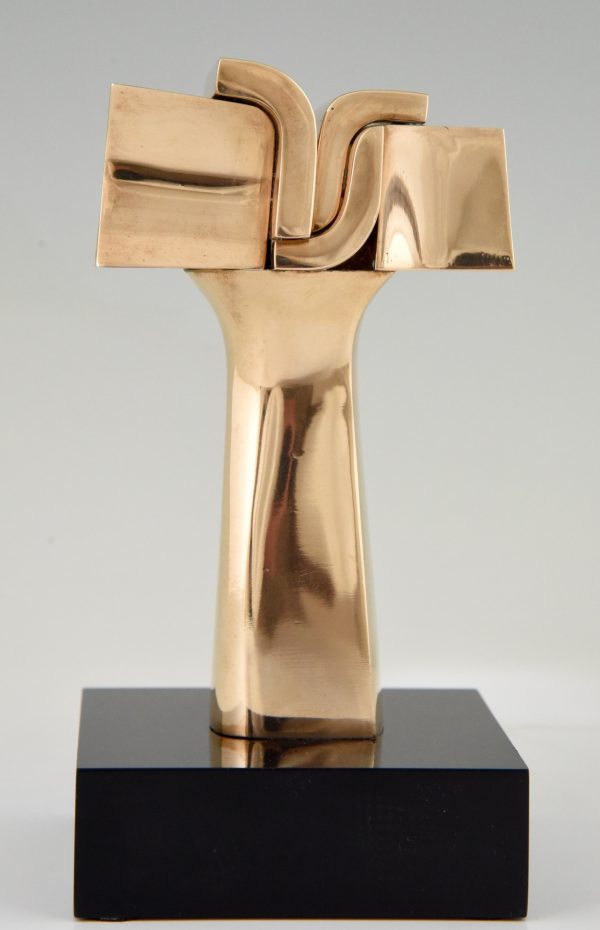 Mid Century modern bronze abstract sculpture.