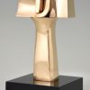 Mid Century modern bronze abstract sculpture.