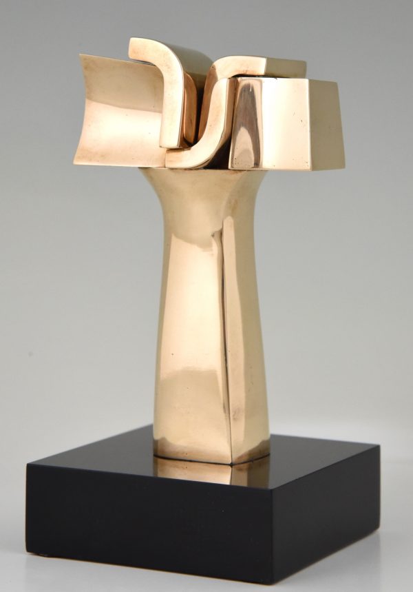 Mid Century modern bronze abstract sculpture.