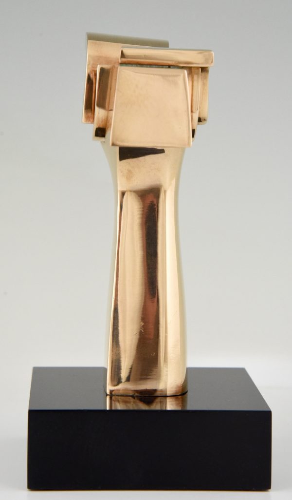 Mid Century modern bronze abstract sculpture.