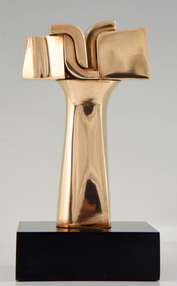 Mid Century modern bronze abstract sculpture.