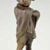 Art deco Bronze Skulptur Jungen Napoleon gekleidet