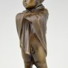 Art Deco bronzen beeld jongen als Napoleon