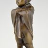 Art deco Bronze Skulptur Jungen Napoleon gekleidet