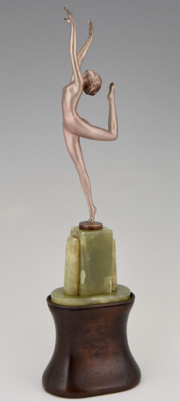 Art Deco sculpture en bronze danseuse nue