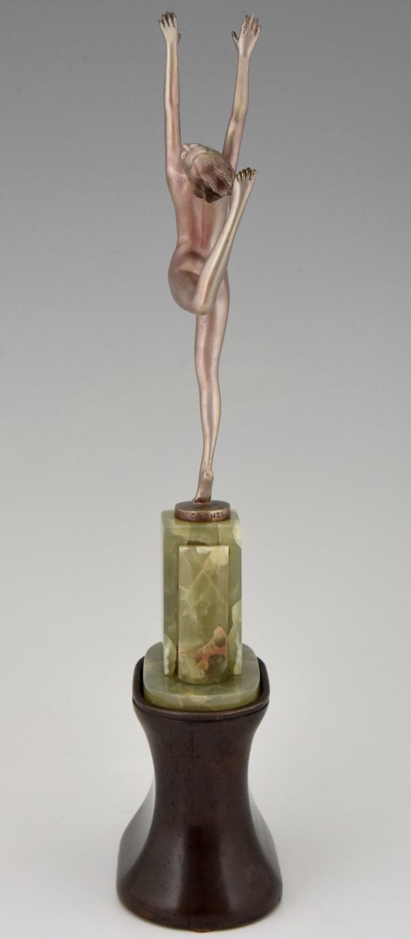 Art Deco bronze sculpture female nude dancer