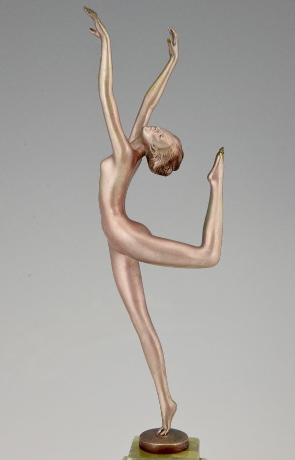 Art Deco sculpture en bronze danseuse nue