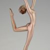 Art Deco bronze sculpture female nude dancer