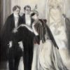 Art Deco painting 1920s masquerade ball scene