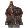 Art Nouveau bronzen doos sculptuur naakte vrouw op bank