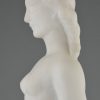 Art Deco sculpture en marble femme nue