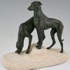 Art Deco sculptuur twee greyhounds