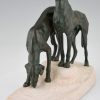 Art Deco sculptuur twee greyhounds