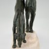 Art Deco sculpture of two greyhounds