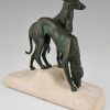 Art Deco sculptuur twee greyhounds