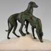 Art Deco sculpture deux chiens levriers