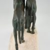 Art Deco Skulptur zwei Windhunde
