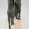 Art Deco sculpture of two greyhounds