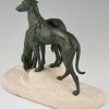 Art Deco sculpture deux chiens levriers