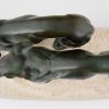Art Deco sculpture of two greyhounds