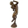 Sculpture en bronze satyre avec flute