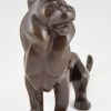 Lion sculpture Art Deco en bronze