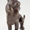 Art Deco bronze sculpture of a lion.