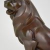 Art Deco bronze sculpture of a lion.