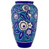 Art Deco Vase mit Blumen, Keramik.