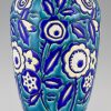 Art Deco ceramic vase with flowers.