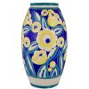 Art Deco Vase mit Blumen, Keramik