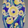 Art Deco Vase mit Blumen, Keramik