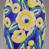 Art Deco vase aux fleurs en céramique