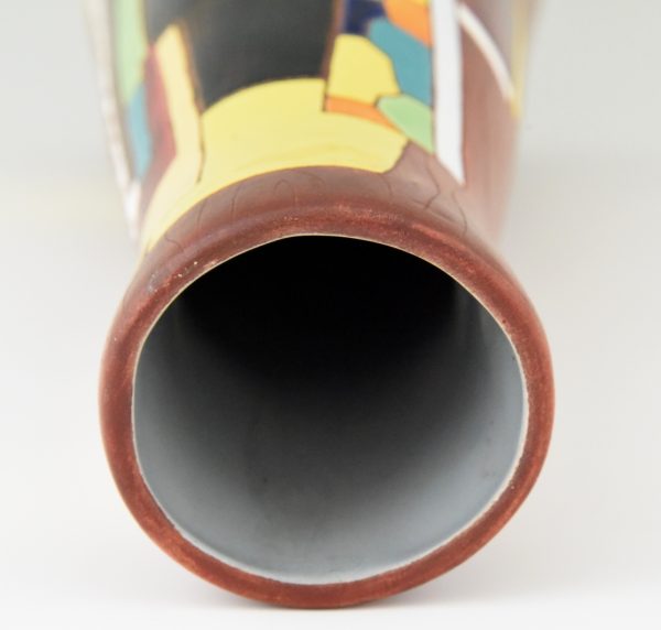 Vase céramique motif abstrait 1960