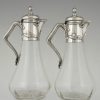 A pair silver Art Nouveau decanters